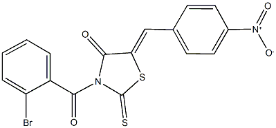 3-(2-bromobenzoyl)-5-{4-nitrobenzylidene}-2-thioxo-1,3-thiazolidin-4-one Struktur