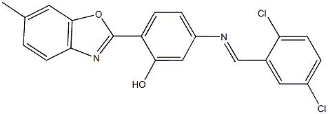 5-[(2,5-dichlorobenzylidene)amino]-2-(6-methyl-1,3-benzoxazol-2-yl)phenol Struktur