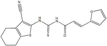 N-(3-cyano-4,5,6,7-tetrahydro-1-benzothien-2-yl)-N'-[3-(2-furyl)acryloyl]thiourea Struktur