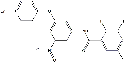 N-{3-(4-bromophenoxy)-5-nitrophenyl}-2,3,5-triiodobenzamide Struktur
