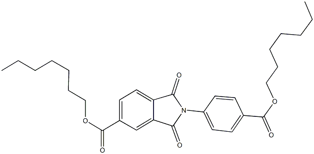 heptyl 2-{4-[(heptyloxy)carbonyl]phenyl}-1,3-dioxo-5-isoindolinecarboxylate Struktur