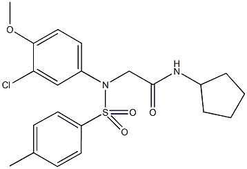 2-{3-chloro-4-methoxy[(4-methylphenyl)sulfonyl]anilino}-N-cyclopentylacetamide Struktur