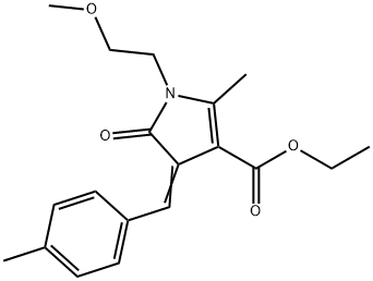 ethyl 1-(2-methoxyethyl)-2-methyl-4-(4-methylbenzylidene)-5-oxo-4,5-dihydro-1H-pyrrole-3-carboxylate Struktur