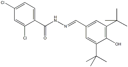 2,4-dichloro-N'-(3,5-ditert-butyl-4-hydroxybenzylidene)benzohydrazide Struktur