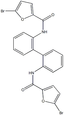 5-bromo-N-{2'-[(5-bromo-2-furoyl)amino][1,1'-biphenyl]-2-yl}-2-furamide Struktur
