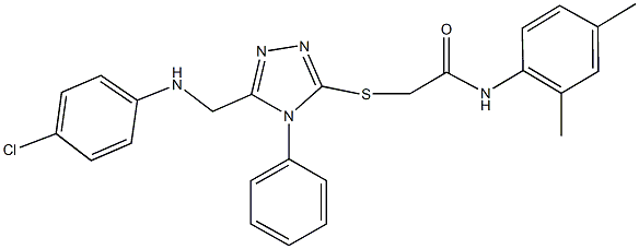 2-({5-[(4-chloroanilino)methyl]-4-phenyl-4H-1,2,4-triazol-3-yl}sulfanyl)-N-(2,4-dimethylphenyl)acetamide Struktur