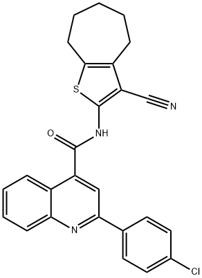 2-(4-chlorophenyl)-N-(3-cyano-5,6,7,8-tetrahydro-4H-cyclohepta[b]thien-2-yl)-4-quinolinecarboxamide Struktur