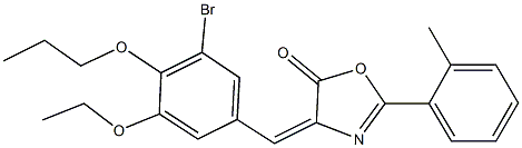4-(3-bromo-5-ethoxy-4-propoxybenzylidene)-2-(2-methylphenyl)-1,3-oxazol-5(4H)-one Struktur