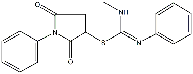 2,5-dioxo-1-phenyl-3-pyrrolidinyl N-methyl-N'-phenylimidothiocarbamate Struktur