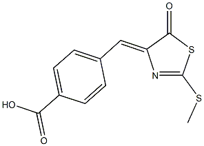 4-[(2-(methylsulfanyl)-5-oxo-1,3-thiazol-4(5H)-ylidene)methyl]benzoic acid Struktur