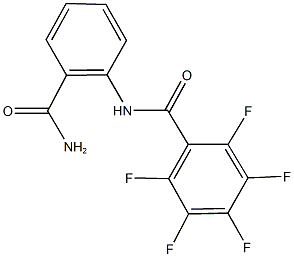 N-[2-(aminocarbonyl)phenyl]-2,3,4,5,6-pentafluorobenzamide Struktur