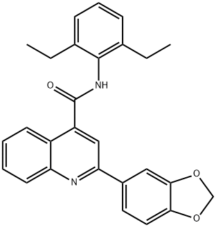 2-(1,3-benzodioxol-5-yl)-N-(2,6-diethylphenyl)-4-quinolinecarboxamide Structure