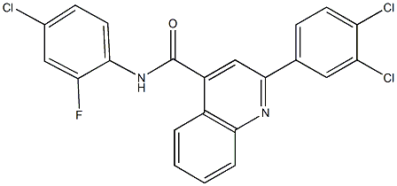 N-(4-chloro-2-fluorophenyl)-2-(3,4-dichlorophenyl)-4-quinolinecarboxamide Struktur