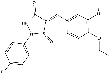 1-(4-chlorophenyl)-4-(4-ethoxy-3-methoxybenzylidene)-3,5-pyrazolidinedione Struktur