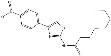 N-(4-{4-nitrophenyl}-1,3-thiazol-2-yl)octanamide Struktur