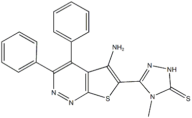 5-(5-amino-3,4-diphenylthieno[2,3-c]pyridazin-6-yl)-4-methyl-2,4-dihydro-3H-1,2,4-triazole-3-thione Structure