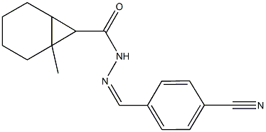 N'-(4-cyanobenzylidene)-1-methylbicyclo[4.1.0]heptane-7-carbohydrazide Struktur