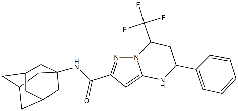 N-(1-adamantyl)-5-phenyl-7-(trifluoromethyl)-4,5,6,7-tetrahydropyrazolo[1,5-a]pyrimidine-2-carboxamide Structure