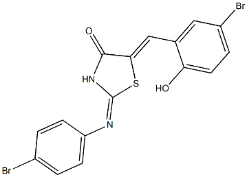 5-(5-bromo-2-hydroxybenzylidene)-2-[(4-bromophenyl)imino]-1,3-thiazolidin-4-one Struktur