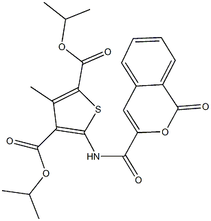 diisopropyl 3-methyl-5-{[(1-oxo-1H-isochromen-3-yl)carbonyl]amino}-2,4-thiophenedicarboxylate Struktur