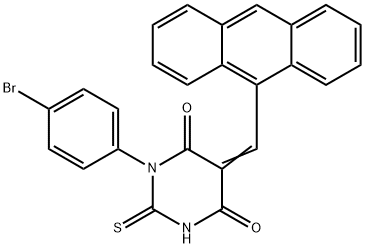 5-(9-anthrylmethylene)-1-(4-bromophenyl)-2-thioxodihydro-4,6(1H,5H)-pyrimidinedione Struktur