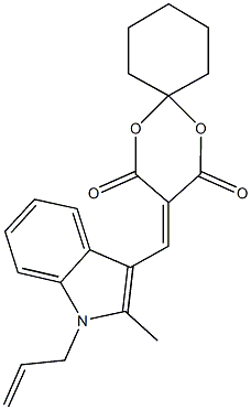 3-[(1-allyl-2-methyl-1H-indol-3-yl)methylene]-1,5-dioxaspiro[5.5]undecane-2,4-dione Structure