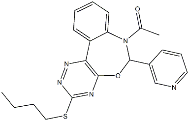 7-acetyl-6-(3-pyridinyl)-6,7-dihydro[1,2,4]triazino[5,6-d][3,1]benzoxazepin-3-yl butyl sulfide Struktur