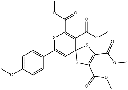 tetramethyl 9-(4-methoxyphenyl)-1,4,8-trithiaspiro[4.5]deca-2,6,9-triene-2,3,6,7-tetracarboxylate Struktur