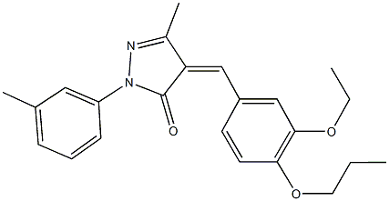 4-(3-ethoxy-4-propoxybenzylidene)-5-methyl-2-(3-methylphenyl)-2,4-dihydro-3H-pyrazol-3-one Struktur