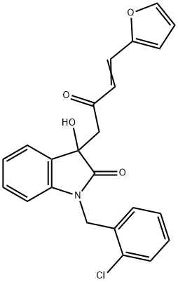 1-(2-chlorobenzyl)-3-[4-(2-furyl)-2-oxo-3-butenyl]-3-hydroxy-1,3-dihydro-2H-indol-2-one Structure
