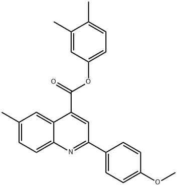 3,4-dimethylphenyl 2-(4-methoxyphenyl)-6-methyl-4-quinolinecarboxylate Struktur