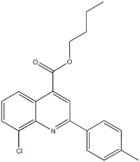butyl 8-chloro-2-(4-methylphenyl)-4-quinolinecarboxylate Struktur