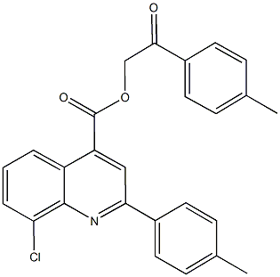 2-(4-methylphenyl)-2-oxoethyl 8-chloro-2-(4-methylphenyl)-4-quinolinecarboxylate Struktur