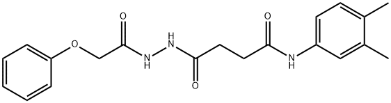 N-(3,4-dimethylphenyl)-4-oxo-4-[2-(phenoxyacetyl)hydrazino]butanamide Structure