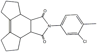 2-(3-chloro-4-methylphenyl)-3a,3b,4,5,6,7,8,9,9a,9b-decahydro-1H-dicyclopenta[e,g]isoindole-1,3(2H)-dione Struktur