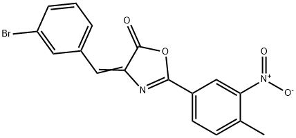 4-(3-bromobenzylidene)-2-{3-nitro-4-methylphenyl}-1,3-oxazol-5(4H)-one Struktur