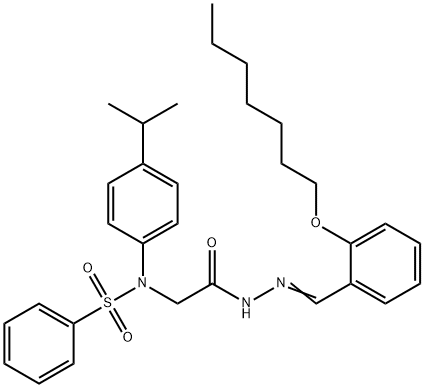 N-(2-{2-[2-(heptyloxy)benzylidene]hydrazino}-2-oxoethyl)-N-(4-isopropylphenyl)benzenesulfonamide Struktur