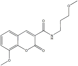 8-methoxy-N-(3-methoxypropyl)-2-oxo-2H-chromene-3-carboxamide Struktur