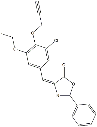 4-[3-chloro-5-ethoxy-4-(2-propynyloxy)benzylidene]-2-phenyl-1,3-oxazol-5(4H)-one Struktur