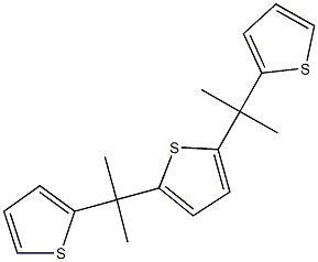 2,5-bis[1-methyl-1-(2-thienyl)ethyl]thiophene Struktur