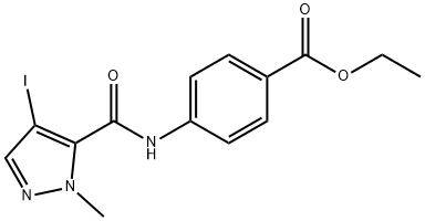 ethyl 4-{[(4-iodo-1-methyl-1H-pyrazol-5-yl)carbonyl]amino}benzoate Struktur