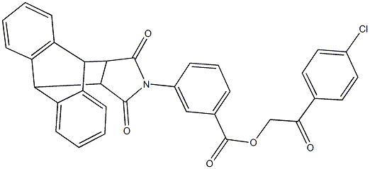 2-(4-chlorophenyl)-2-oxoethyl 3-(16,18-dioxo-17-azapentacyclo[6.6.5.0~2,7~.0~9,14~.0~15,19~]nonadeca-2,4,6,9,11,13-hexaen-17-yl)benzoate Struktur
