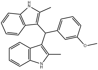 3-[(3-methoxyphenyl)(2-methyl-1H-indol-3-yl)methyl]-2-methyl-1H-indole Struktur