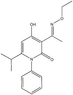3-(N-ethoxyethanimidoyl)-4-hydroxy-6-isopropyl-1-phenyl-2(1H)-pyridinone Struktur