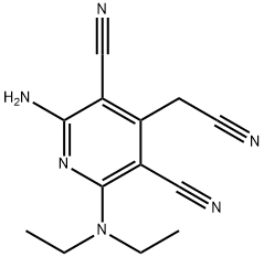 2-amino-4-(cyanomethyl)-6-(diethylamino)-3,5-pyridinedicarbonitrile Struktur