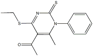 1-[4-(ethylsulfanyl)-6-methyl-1-phenyl-2-thioxo-1,2-dihydropyrimidin-5-yl]ethanone Struktur