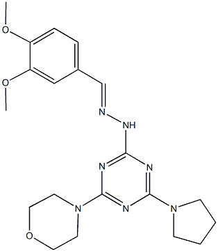 3,4-dimethoxybenzaldehyde [4-(4-morpholinyl)-6-(1-pyrrolidinyl)-1,3,5-triazin-2-yl]hydrazone Struktur