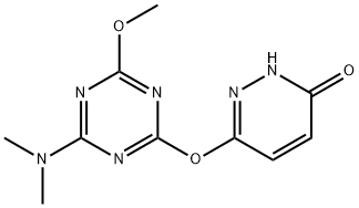 6-{[4-(dimethylamino)-6-methoxy-1,3,5-triazin-2-yl]oxy}-3-pyridazinol Struktur