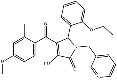 5-(2-ethoxyphenyl)-3-hydroxy-4-(4-methoxy-2-methylbenzoyl)-1-(pyridin-3-ylmethyl)-1,5-dihydro-2H-pyrrol-2-one Struktur