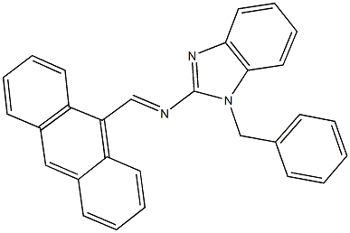 N-(9-anthrylmethylene)-N-(1-benzyl-1H-benzimidazol-2-yl)amine Struktur
